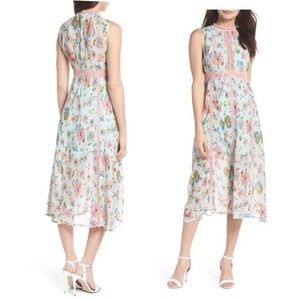 FOXIEDOX
Kinsey Print Gauze Midi Dress In Aqua Kinsley Print